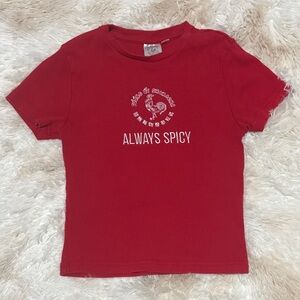 Women Red Always Spicy crop top